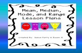 Mean, Median, Mode, and Range Lesson Plans