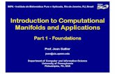 Introduction to Computational Manifolds and Applications