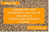 ABN 520 CHEMISTRY AND NUTRITIVE VALUES OF NIGERIA`S …