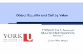 Object Equality and Call by Value