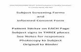 Subject Screening Forms and Informed Consent Form Patient ...