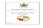 N Republic of Zimbabwe R T M NATIONAL ENERGY POLICY Y L ...