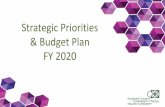 Strategic Priorities & Budget Plan FY 2020