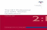 The VET Professional and TAFE Teacher Qualifications
