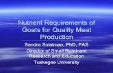 Nutrient Requirements of Goats for Quality Meat Production