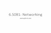 6.S081: Networking