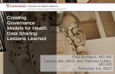 Creating Governance Models for Health Data Sharing