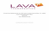 UNAUDITED - LAVA Therapeutics N.V.
