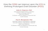 How the DSM can improve upon the ICD in Defining Prolonged ...