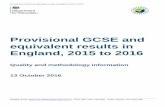 Provisional GCSE and equivalent results in