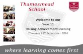 Welcome to our Year 11 Raising Achievement Evening