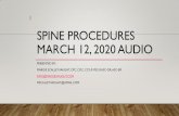 1 SPINE PROCEDURES MARCH 12, 2020 AUDIO