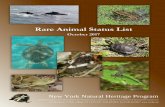 Rare Animal Status List October 2017 - NYNHP