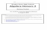 Braden River High School Algebra Honors 2
