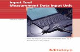 Input Tool Measurement Data Input Unit