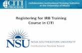 Adding the required IRB Training Course in CITI