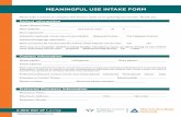 MEANINGFUL USE INTAKE FORM