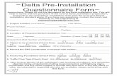 Delta Pre-Installation Questionnaire Form