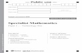 Specialist Mathematics Sample assessment 2020: Paper1 ...