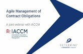 Agile Management of Contract Obligations