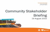 Community Stakeholder Briefing