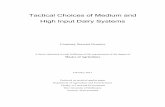 Tactical choices of medium and high input dairy systems
