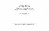 Oregon Standard Specifications for Construction 202118