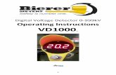 Digital Voltage Detector 0-999kV Operating Instructions VD1000