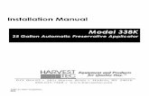 Installation Manual Model 338K - Harvest Tec