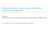 Prediction and memory in human language comprehension ...