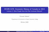 ECON 2175: Economic History of Canada to 1913