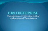 Manufacturers of Electrical testing equipment and Transformers