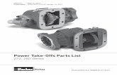 Power Take-Offs Parts List