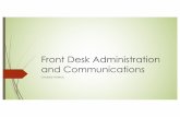 Front Desk Administration and Communications