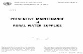 PREVENTIVE MAINTENANCE of RURAL WATER SUPPLIES