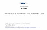IRMM CERTIFIED REFERENCE MATERIALS 2015