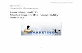 Learning unit 7: Marketing in the hospitality industry