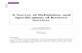 A Survey of Definitions and Specifications of Reserve Services