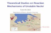Theoretical Studies on Reaction Mechanisms of Unstable Nuclei