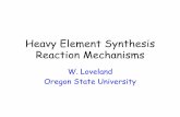 Heavy Element Synthesis Reaction Mechanisms