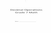 Decimal Operations Grade 7 Math
