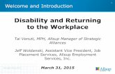 Disability and Returning to the Workplace