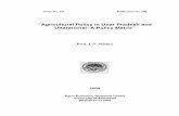 “Agricultural Policy in Uttar Pradesh and Uttaranchal- A ...