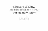 Software Security, Implementation Flaws, and Memory Safety