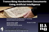 Transcribing Handwritten Documents Using Artificial ...