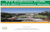 ETS Proficiency Profile 2014-2015 Summary Results