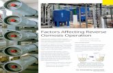 Factors Affecting Reverse Osmosis Operation