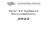 2022- Year 12 Subject Descriptions