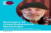 Summary of Lived Experience Workshops
