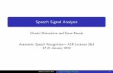 Speech Signal Analysis - School of Informatics